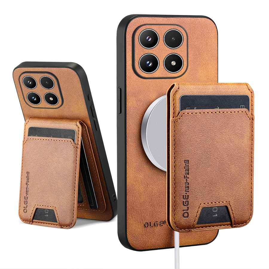 Leather Wallet Card Holder Phone Cover - Portemonnee-kaarthouder Telefoonhoesje voor Xiaomi 17 Magneetafdekking