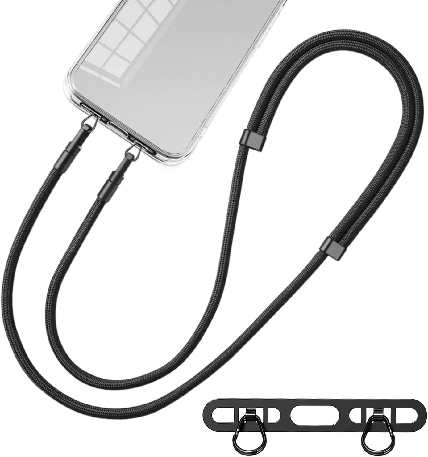 Crossbody Lanyard Neck Strap Case - Mobiele telefoonkoord, verbeterde dubbele gespgatring Mobiele