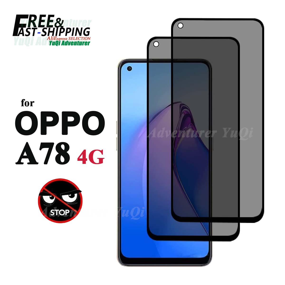 Anti Spy Privacy Glass Case - Anti Spy Screen Protector Voor Oppo