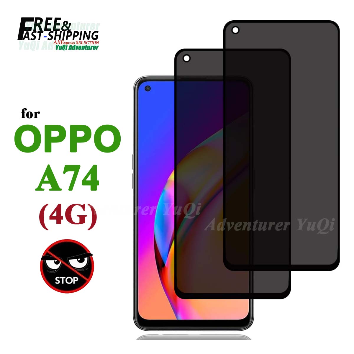 Anti Spy Privacy Glass Case - Anti Spy Screen Protector Voor OPPO