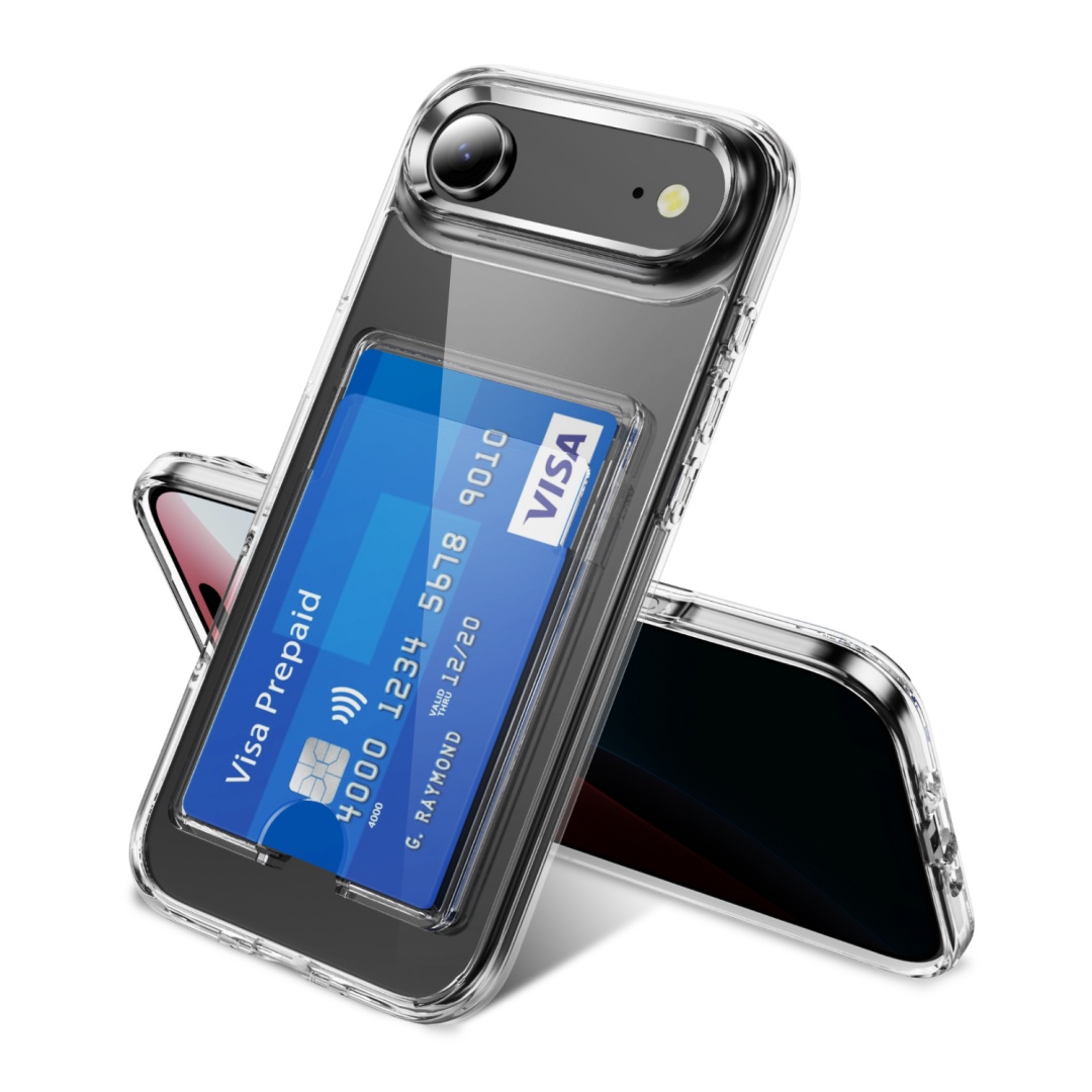 Clear Shockproof Bumper Case - Luxe Clear Card Slot Houder Wallet