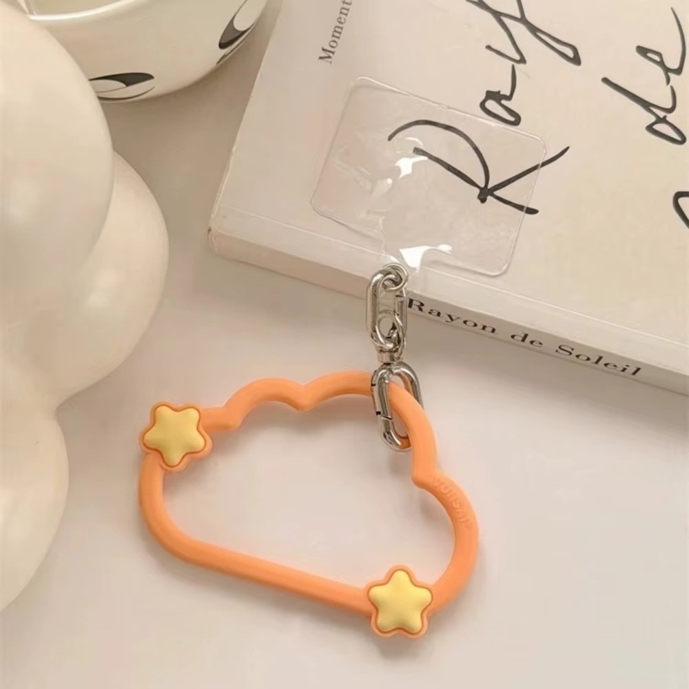 Cute Cartoon Wrist Strap Silicone Case - Schattig siliconen telefoonkoordje, anti-verlies, wolkvormig polsbandje,