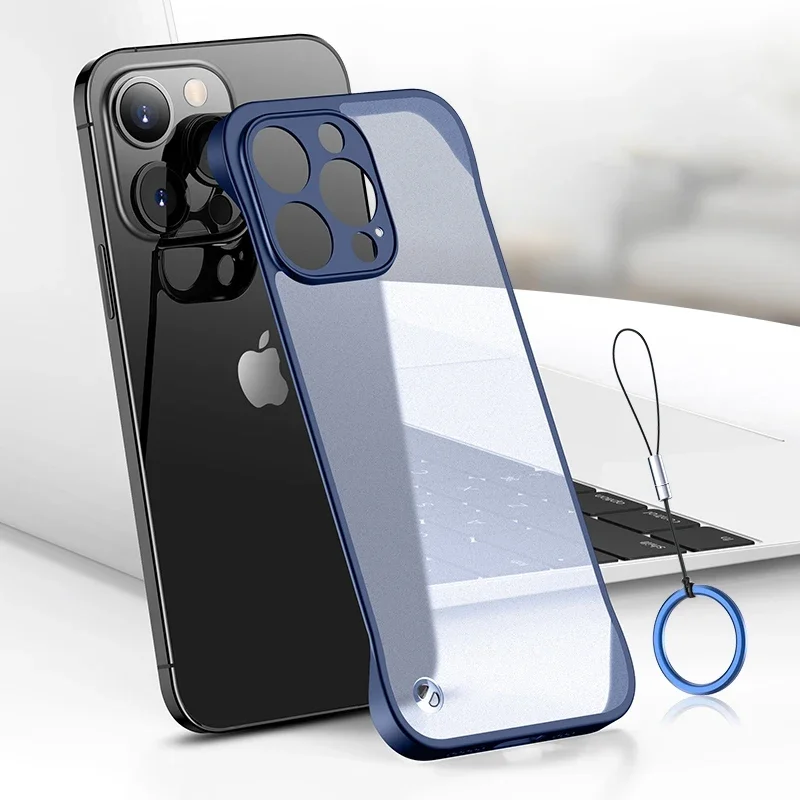 Ultra Thin Frameless Phone Cover - Voor Iphone 16 15 14 Pro