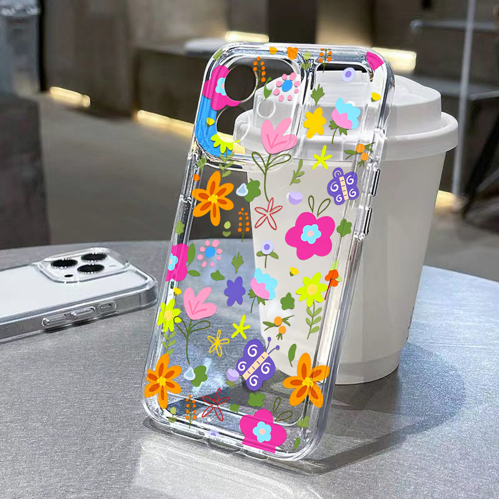 Kleurrijke Bloemen Transparant - Clear Shockproof Bumper Case recensie en prijs