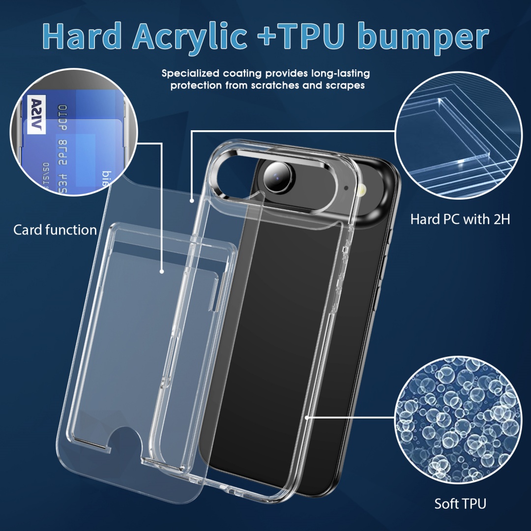 Luxe Clear Card Slot Houder Wa - Clear Shockproof Bumper Case recensie en prijs